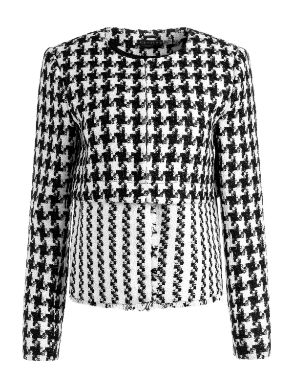 Women Alice and Olivia Kidman Two-Fer Tweed Jacket