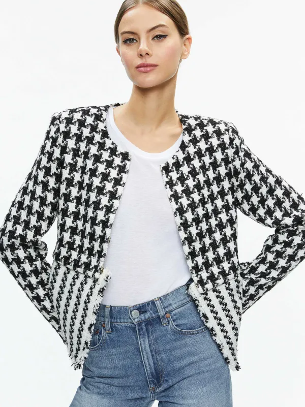 Women Alice and Olivia Kidman Two-Fer Tweed Jacket
