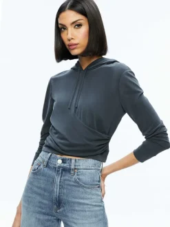 Women Alice and Olivia Kirk Wrap Front Hoodie