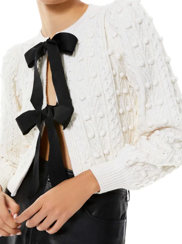 Women Alice and Olivia Kitty Puff Sleeve Cardigan
