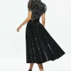 Women Alice and Olivia Kristina Embellished Puff Sleeve Crop Top