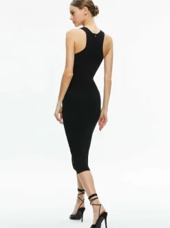 Women Alice and Olivia Lalita Side Snap Midi Dress