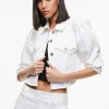 Women Alice and Olivia Lana Puff Sleeve Denim Jacket