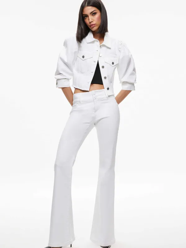 Women Alice and Olivia Lana Puff Sleeve Denim Jacket