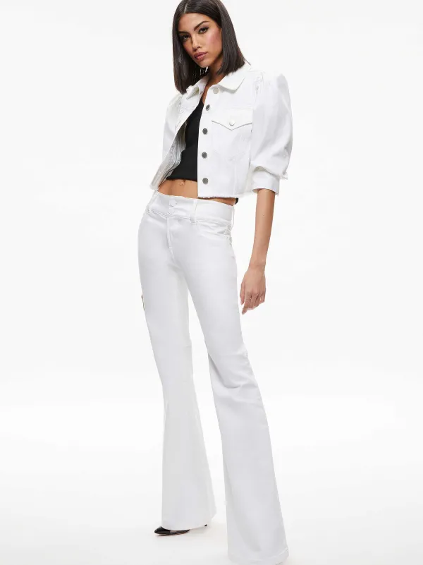 Women Alice and Olivia Lana Puff Sleeve Denim Jacket