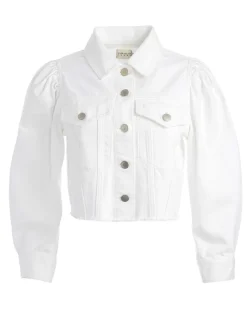 Women Alice and Olivia Lana Puff Sleeve Denim Jacket