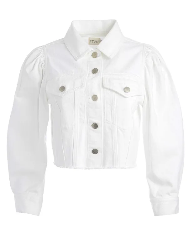 Women Alice and Olivia Lana Puff Sleeve Denim Jacket