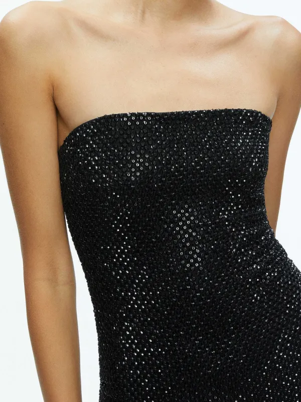 Women Alice and Olivia Leia Strapless Embellished Mini Dress