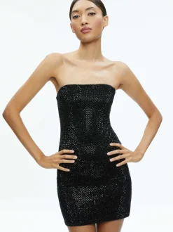 Women Alice and Olivia Leia Strapless Embellished Mini Dress