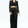 Women Alice and Olivia Leone Cropped Wrap Blazer + Mame High Rise Wide Leg Pant