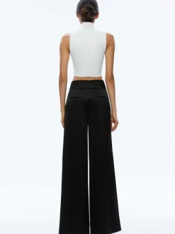 Women Alice and Olivia Leone Cropped Wrap Blazer + Mame High Rise Wide Leg Pant