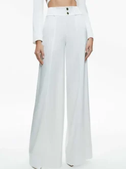 Women Alice and Olivia Leone Cropped Wrap Blazer + Mame High Rise Wide Leg Pant