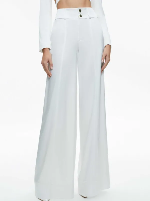 Women Alice and Olivia Leone Cropped Wrap Blazer + Mame High Rise Wide Leg Pant