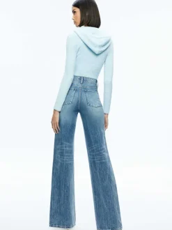 Women Alice and Olivia Lidell Cropped Zip Up Hoodie