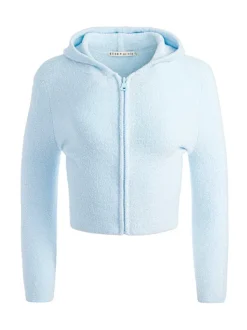 Women Alice and Olivia Lidell Cropped Zip Up Hoodie + Amity Sleeveless Cropped Tank