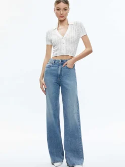 Women Alice and Olivia Linda Cropped Polo