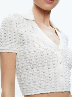 Women Alice and Olivia Linda Cropped Polo