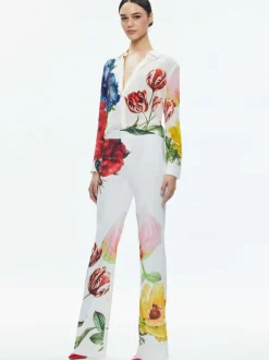 Women Alice and Olivia Livi Mid Rise Trouser