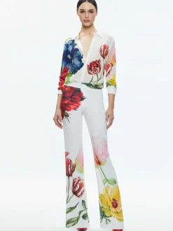 Women Alice and Olivia Livi Mid Rise Trouser