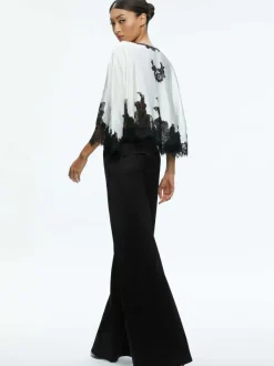 Women Alice and Olivia Loree Lace Tie Front Cropped Jacket