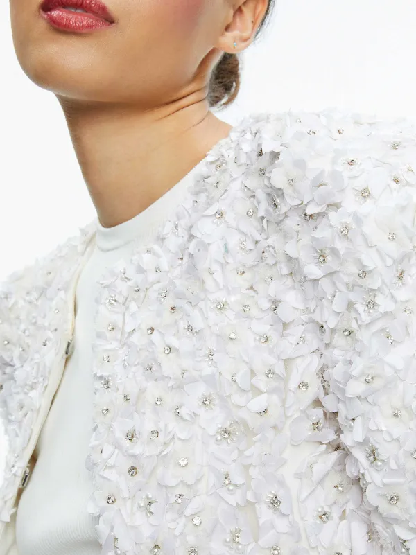 Women Alice and Olivia Lorna Embellished Cropped Jacket