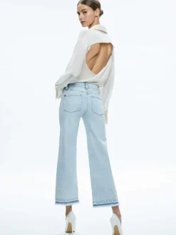 Women Alice and Olivia Lorrine Kick-Flare Ankle Jean