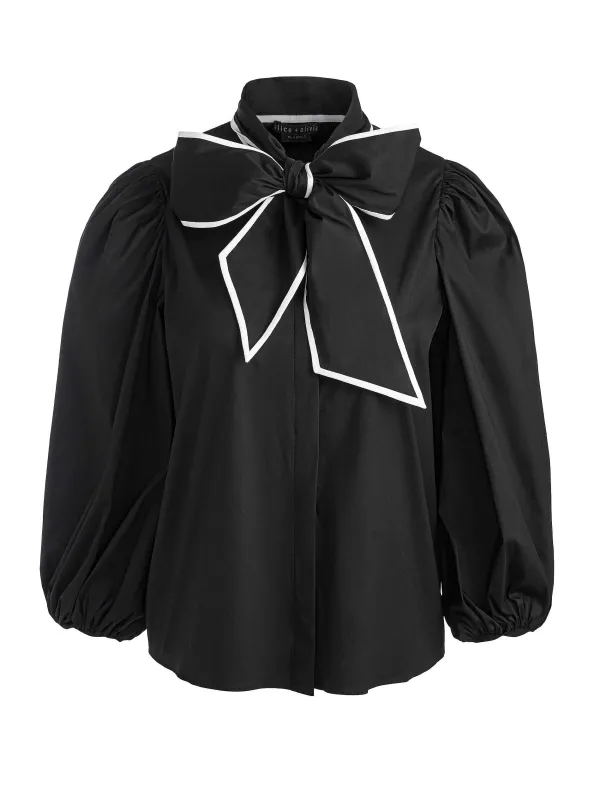 Women Alice and Olivia Lou Bow Button Down