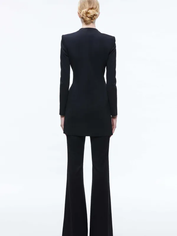 Women Alice and Olivia Lucien Curved V-Neck Fitted Blazer
