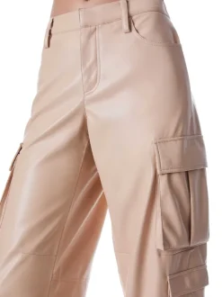 Women Alice and Olivia Luis Vegan Leather Cargo Pant