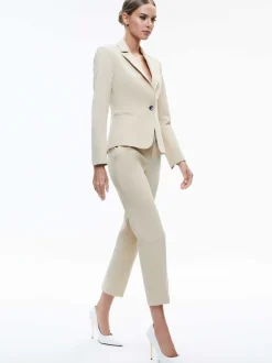 Women Alice and Olivia Macey Chino Fitted Notch Collar Blazer