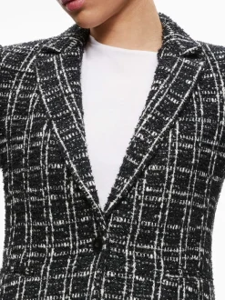 Women Alice and Olivia Macey Fitted Notch Collar Blazer