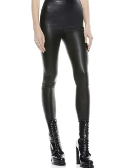 Women Alice and Olivia Maddox Side Zip Leather Legging