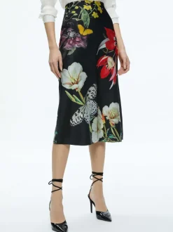 Women Alice and Olivia Maeve Midi Slip Skirt