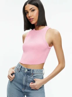 Women Alice and Olivia Marin Curved Hem Tank
