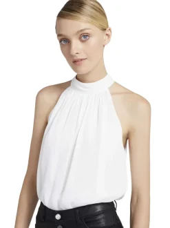 Women Alice and Olivia Maris Halter Neck Gathered Top