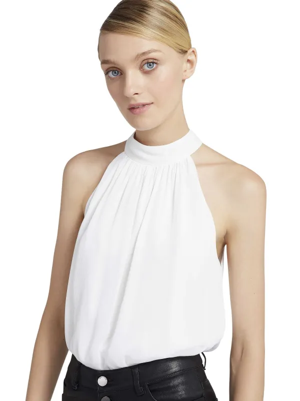 Women Alice and Olivia Maris Halter Neck Gathered Top