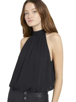 Women Alice and Olivia Maris Halter Neck Gathered Top