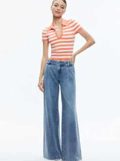 Women Alice and Olivia Martha Striped Polo