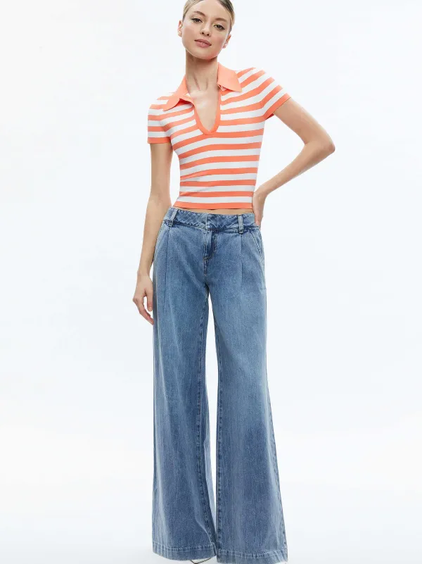 Women Alice and Olivia Martha Striped Polo