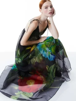 Women Alice and Olivia Massie Tie Strap Printed Gown