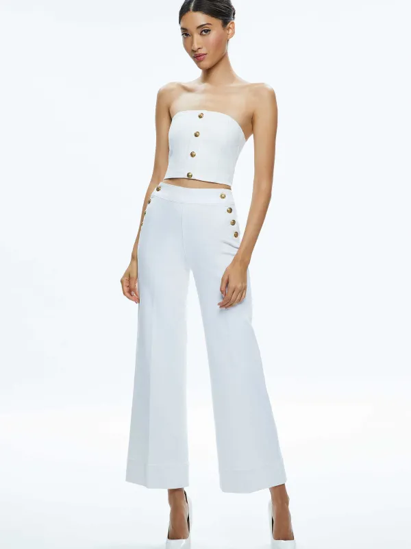 Women Alice and Olivia Mel Denim Button Up Bustier
