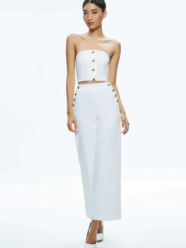 Women Alice and Olivia Mel Denim Button Up Bustier