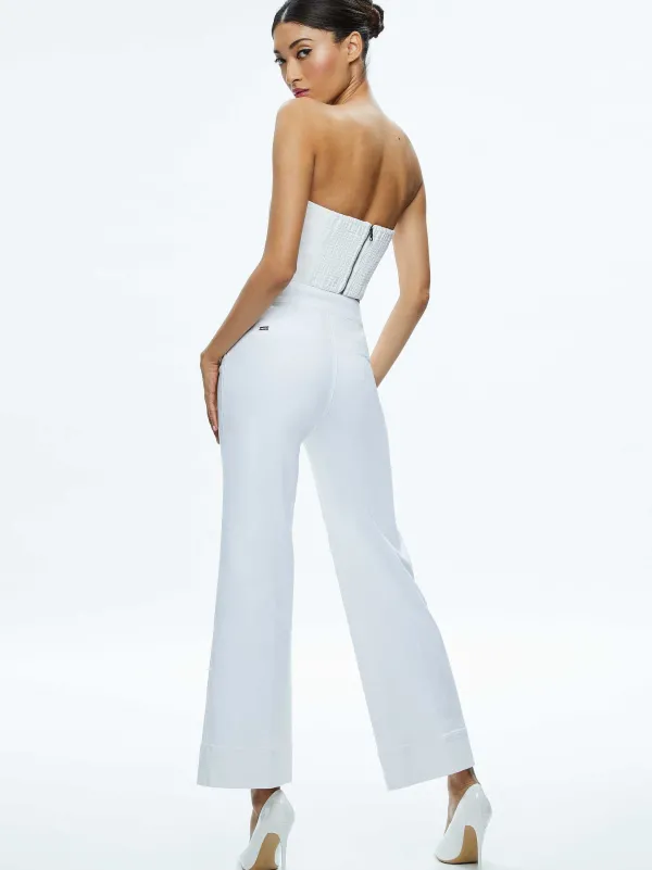 Women Alice and Olivia Mel Denim Button Up Bustier