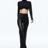 Women Alice and Olivia Melange Rhinestone Cropped Turtleneck