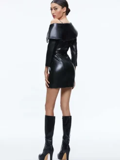 Women Alice and Olivia Miara Vegan Leather Moto Dress