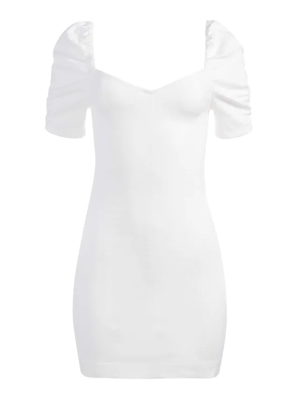 Women Alice and Olivia Mimi Puff Sleeve Denim Mini Dress