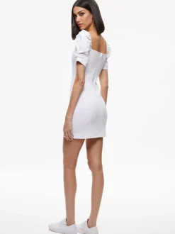 Women Alice and Olivia Mimi Puff Sleeve Denim Mini Dress