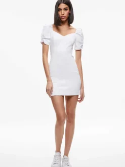 Women Alice and Olivia Mimi Puff Sleeve Denim Mini Dress