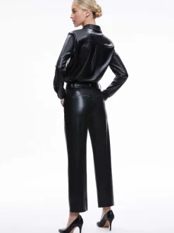 Women Alice and Olivia Ming Vegan Leather Ankle Pant