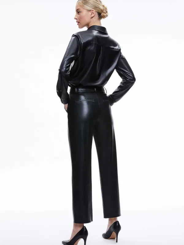 Women Alice and Olivia Ming Vegan Leather Ankle Pant